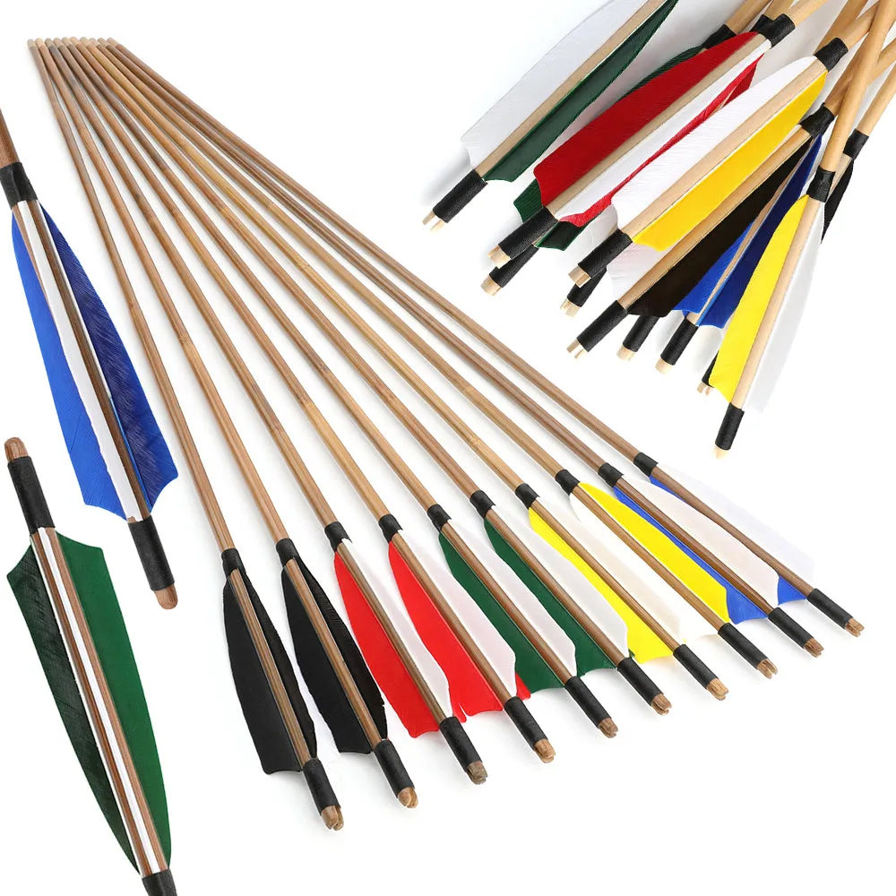 🎯Archery Handmade Traditional Bamboo Arrow for Longbow Bow Shooting Hunting