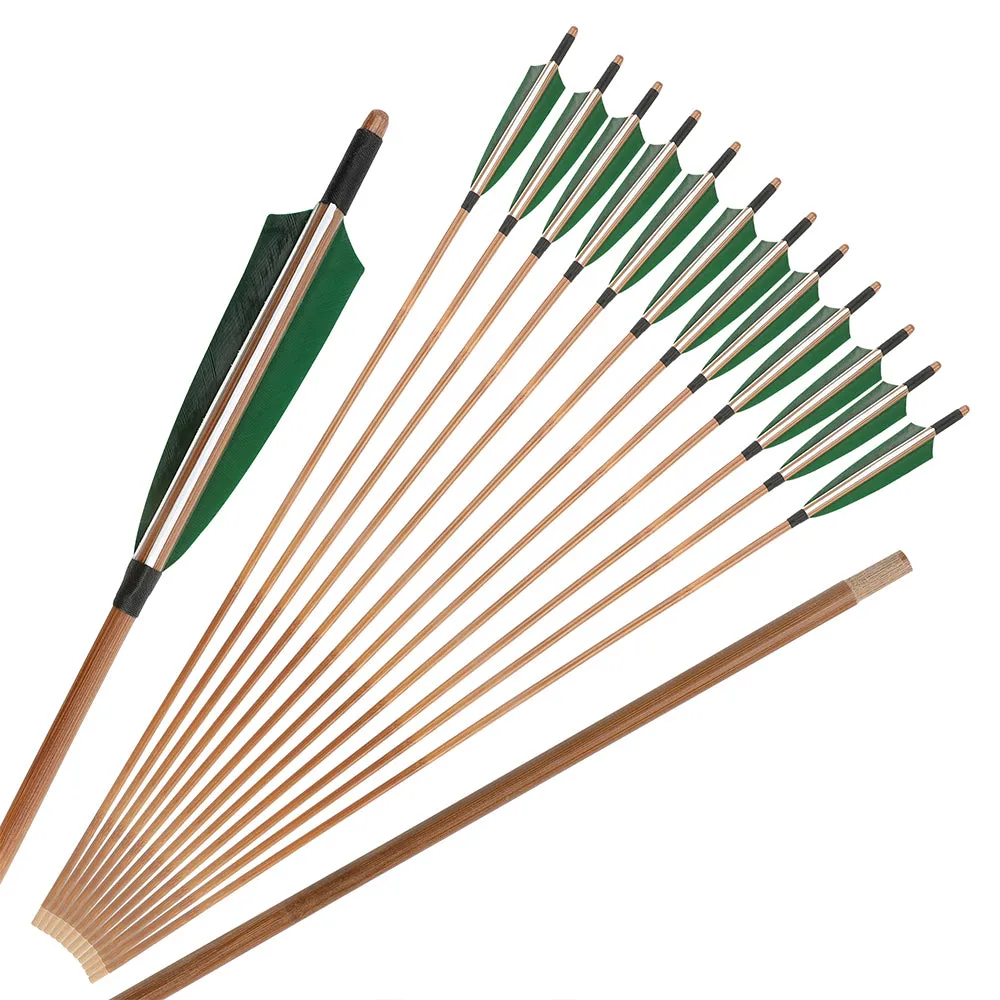 🎯Archery Handmade Traditional Bamboo Arrow for Longbow Bow Shooting Hunting