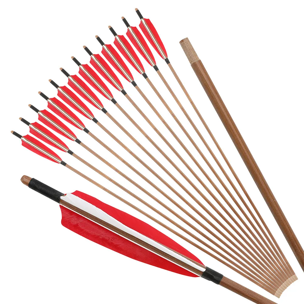 🎯Archery Handmade Traditional Bamboo Arrow for Longbow Bow Shooting Hunting