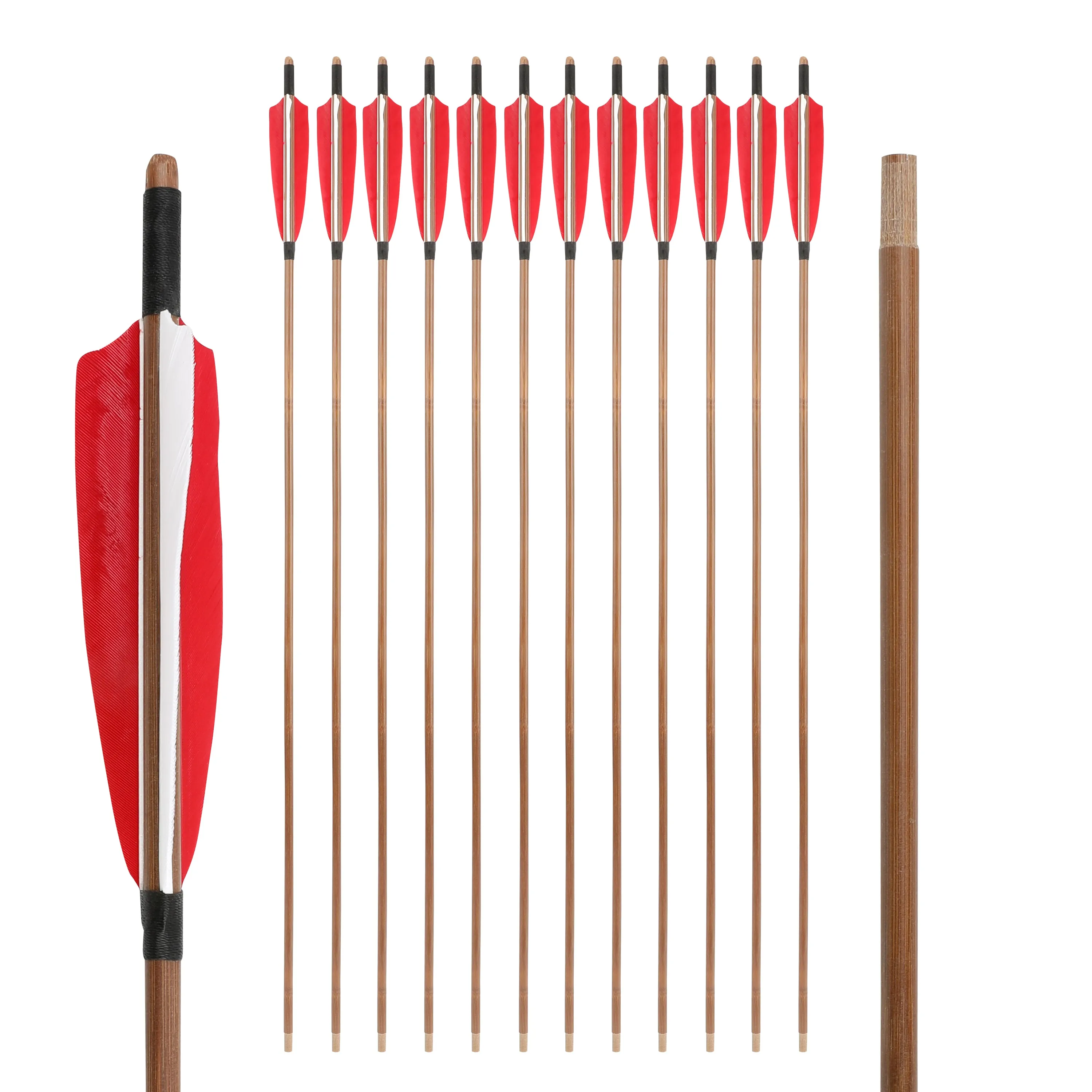 🎯Archery Handmade Traditional Bamboo Arrow for Longbow Bow Shooting Hunting