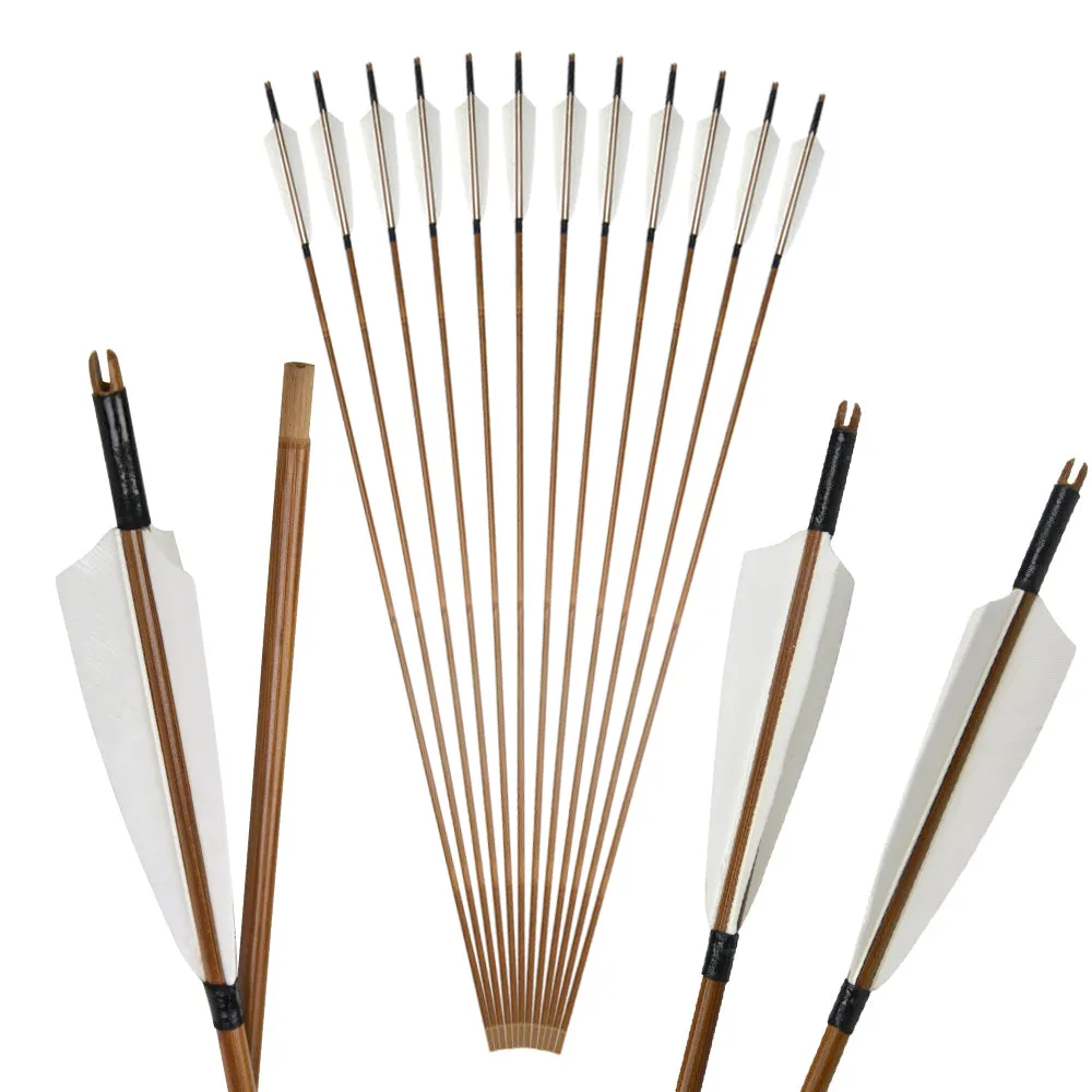 🎯Archery Handmade Traditional Bamboo Arrow for Longbow Bow Shooting Hunting