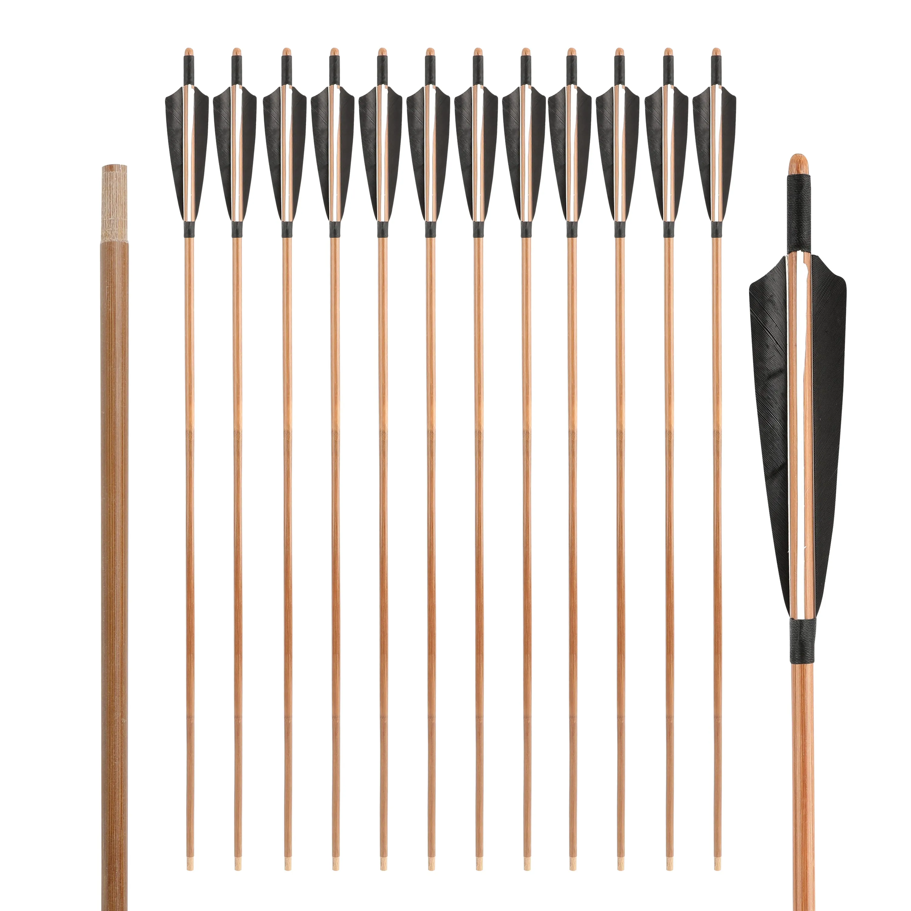 🎯Archery Handmade Traditional Bamboo Arrow for Longbow Bow Shooting Hunting