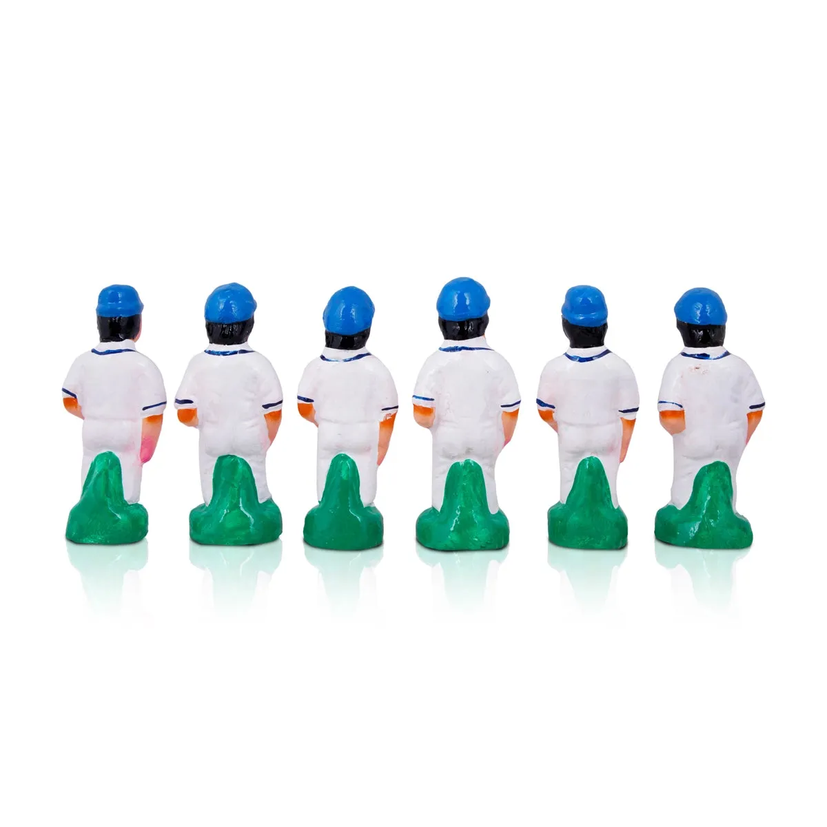 Cricket Clay Golu Bommai Set - 6 x 2 Inches | Giri Golu Doll/ Navaratri Golu Bomma/Gombe/Bommai