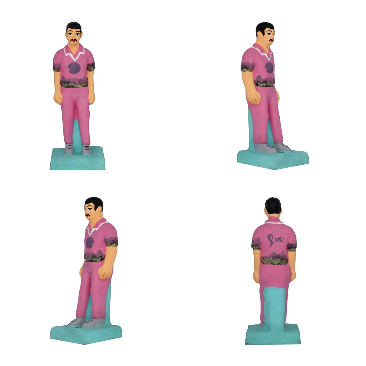 Cricket Game Clay Golu Bommai Set - 7 x 2.5 Inches | Giri Golu Doll/ Navaratri Golu Bomma/Gombe/Bommai