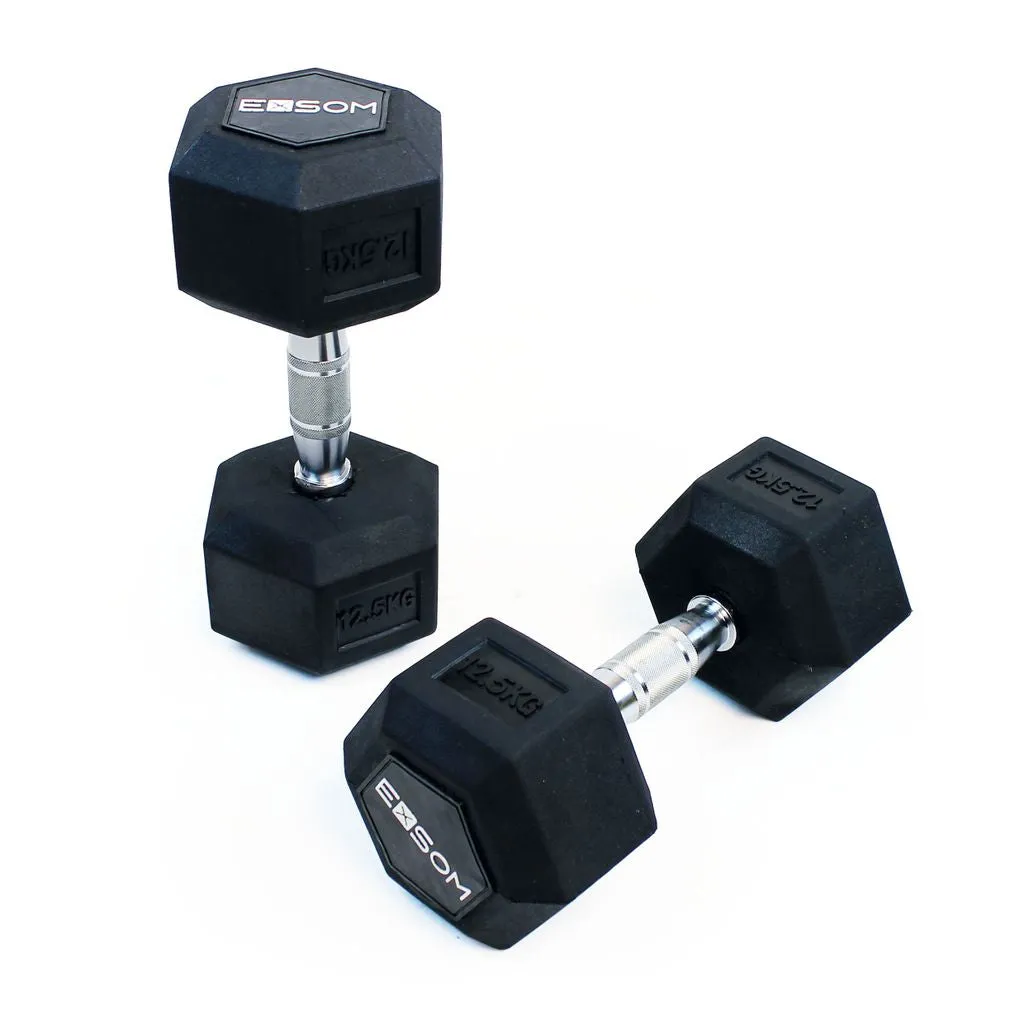 EXSOM RUBBER HEX DUMBBELLS