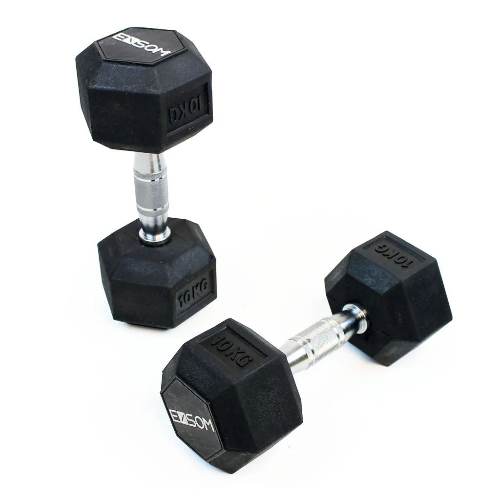 EXSOM RUBBER HEX DUMBBELLS