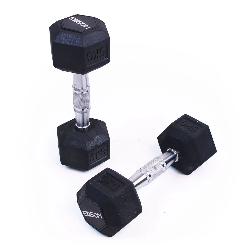 EXSOM RUBBER HEX DUMBBELLS
