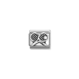 Nomination Classic Silver and Steel Oxidised Tennis Link Charm