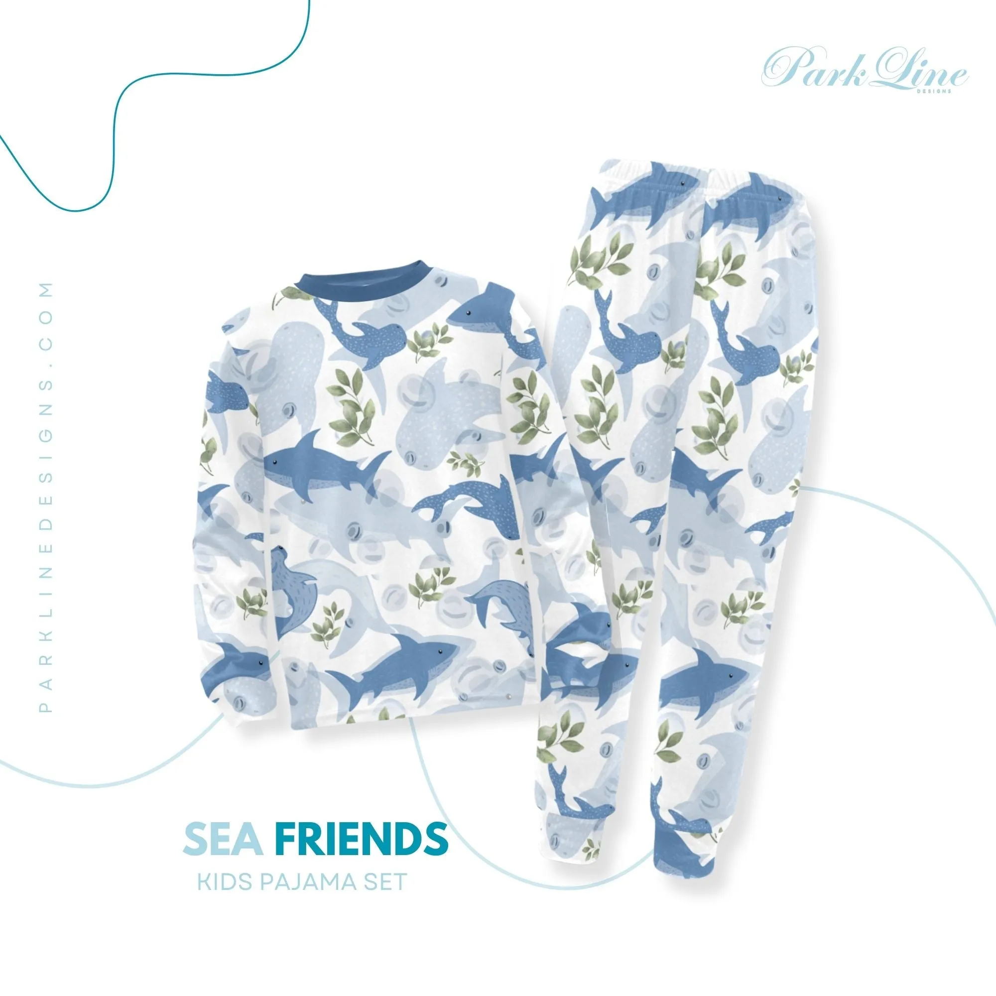 Sports Fan Boys' Pajama Set | Crew Neck Long Pajama Set with Sports Ball Pattern | Soft Long Sleeve Sleepwear for Lounging and Relaxing