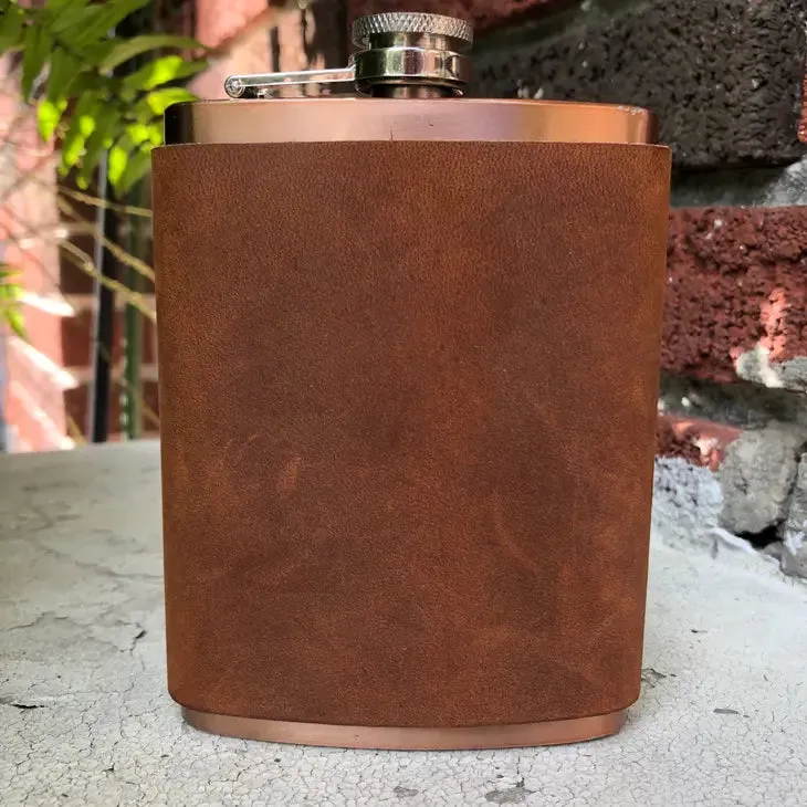 Tennis Rackets Leather Wrapped Flask