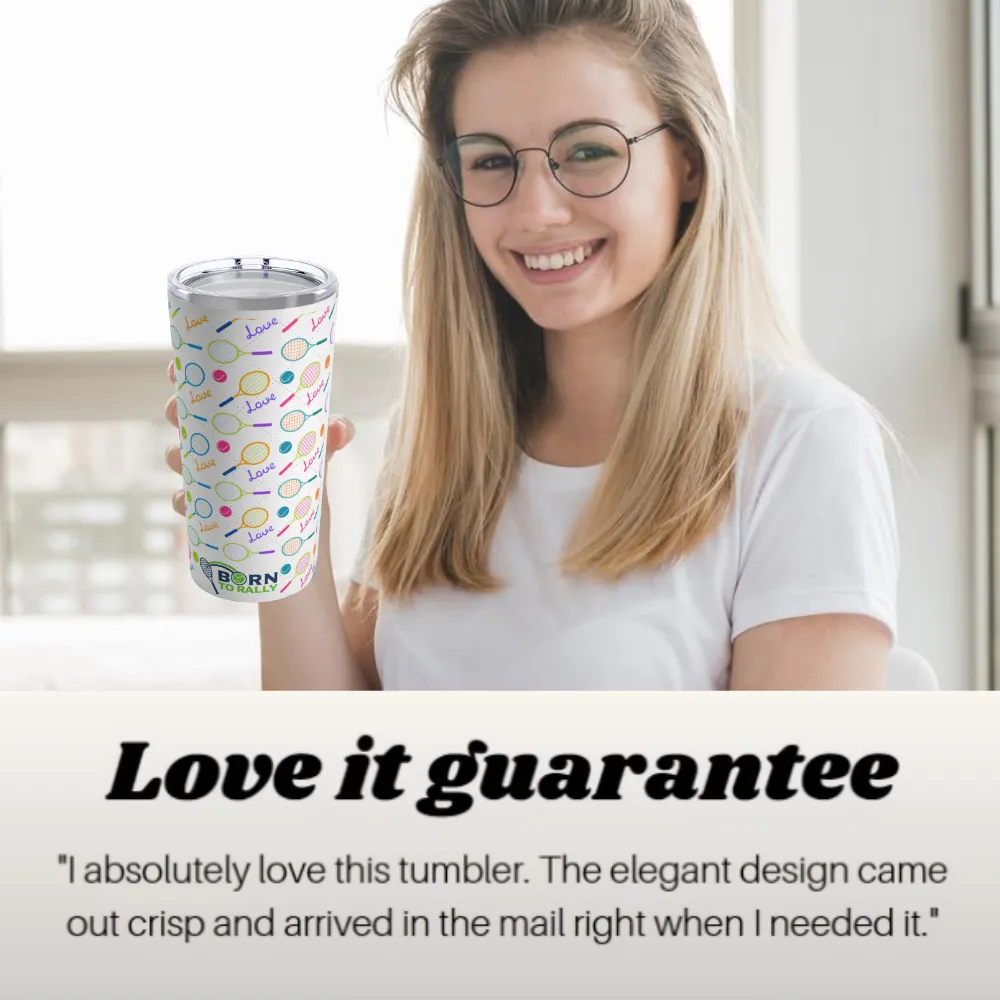 Tennis Tumbler 20oz - Love Rackets- Travel Mug Drinkware