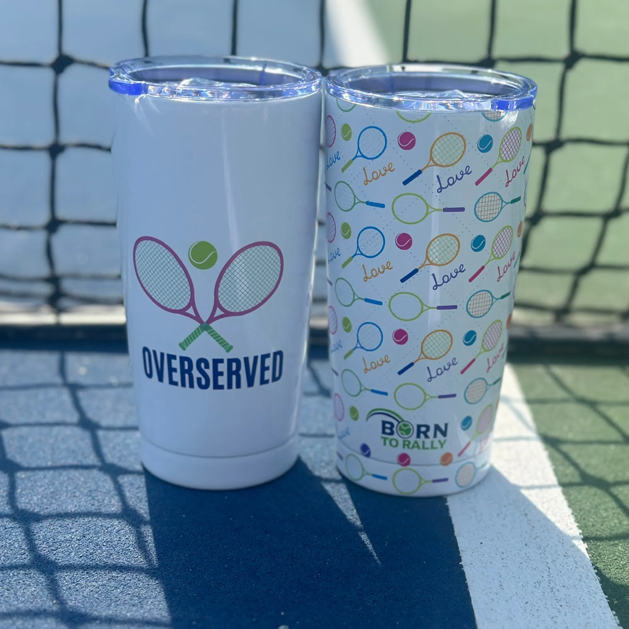 Tennis Tumbler 20oz - Love Rackets- Travel Mug Drinkware