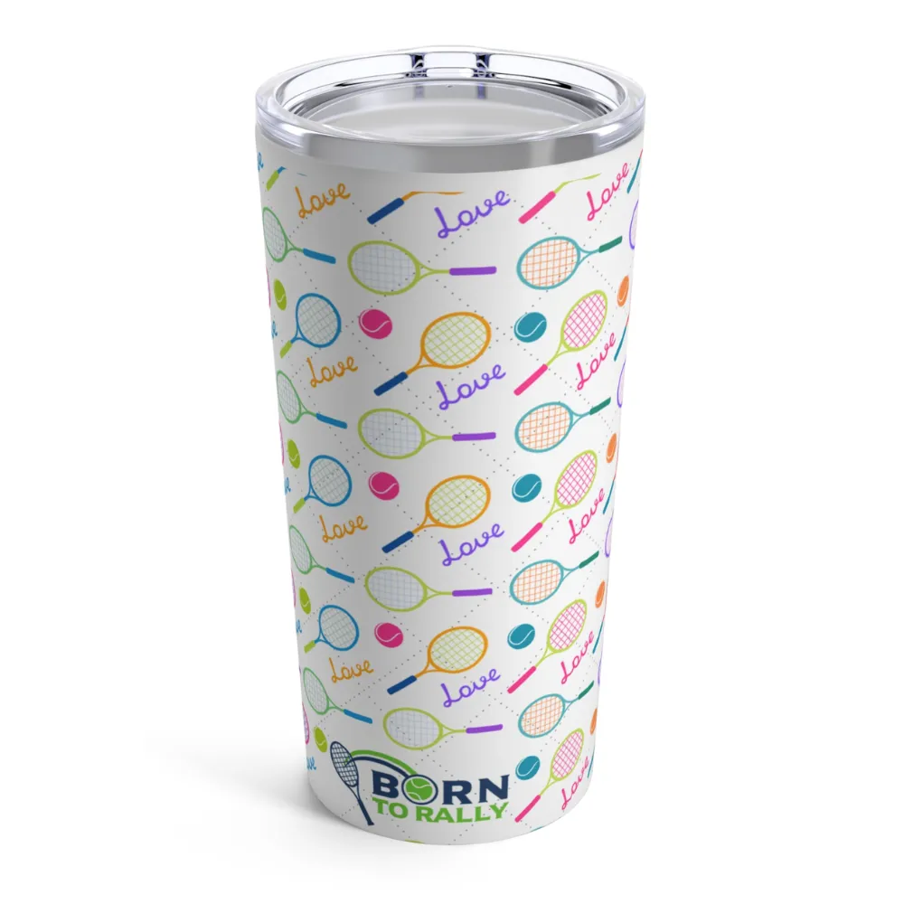 Tennis Tumbler 20oz - Love Rackets- Travel Mug Drinkware