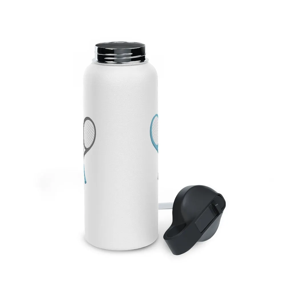 Water Bottle, 3 sizes, Stainless Steel with Sip Straw- Racket Crossing