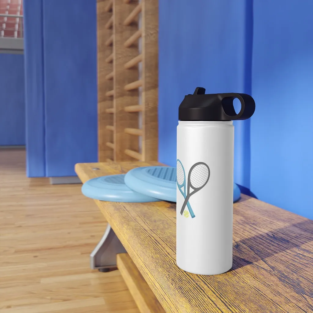Water Bottle, 3 sizes, Stainless Steel with Sip Straw- Racket Crossing