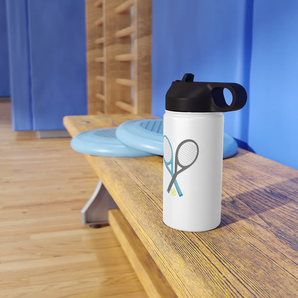 Water Bottle, 3 sizes, Stainless Steel with Sip Straw- Racket Crossing