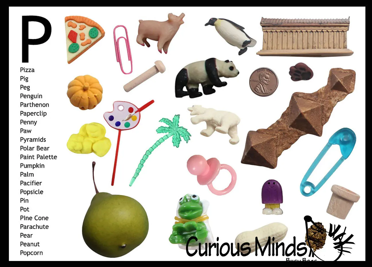 z ALPHABET OBJECTS BY LETTER P